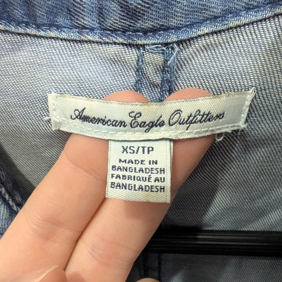 American Eagle Outfitters Washed Denim Long Sleeve Dress, size XS - Picture 3 of 8